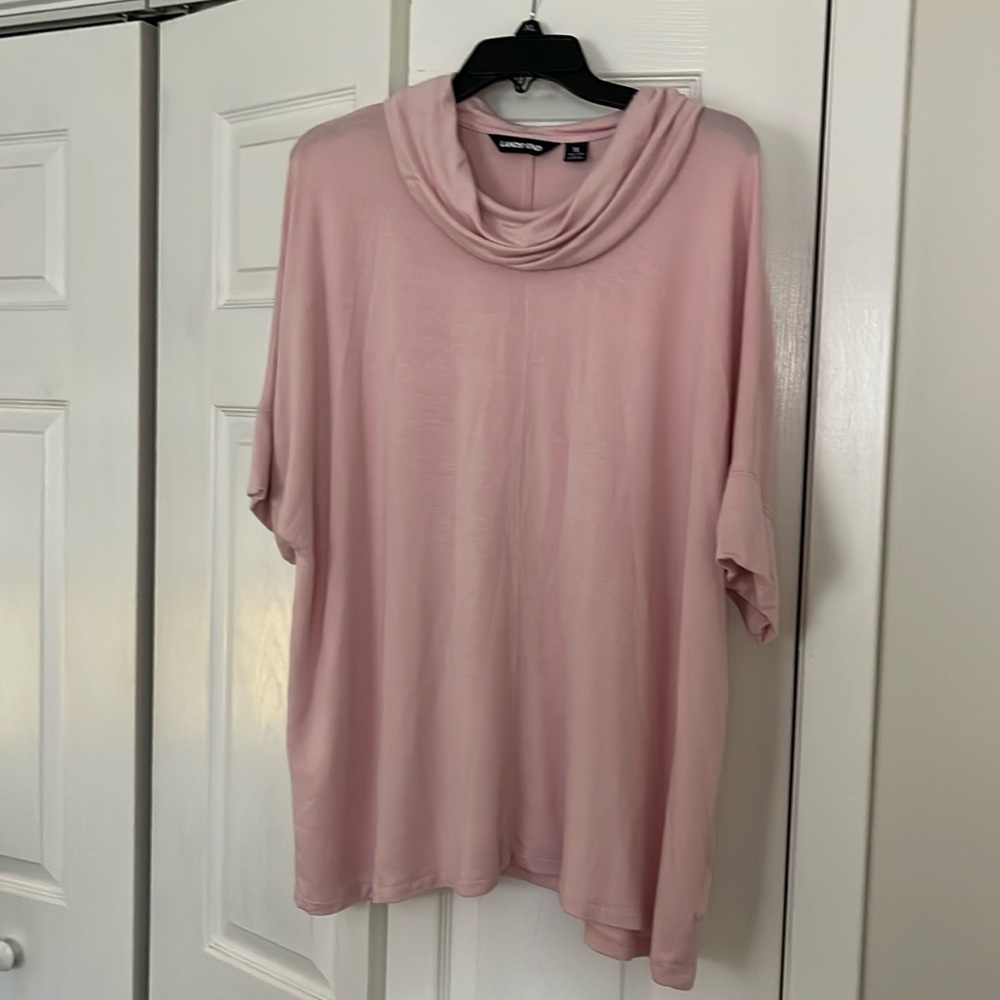 COPY - Lands End pink cowel neck top with short dolman sleeves size 1X